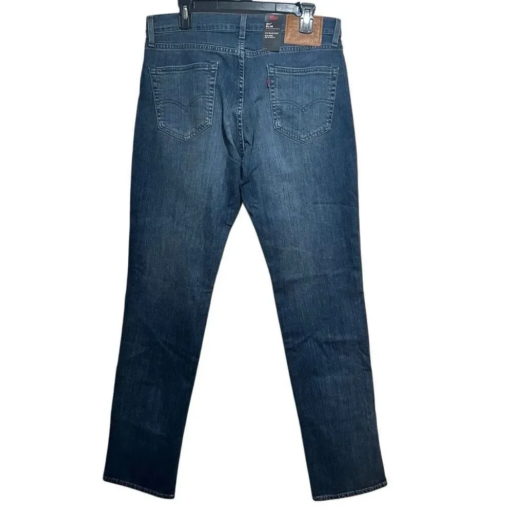New Levi’s Mens 511 Slim Medium Wash Blue Jeans 34x34 Stretch Denim